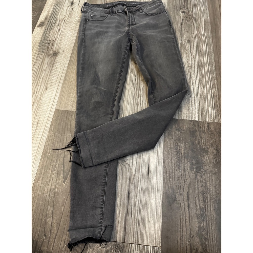 Articles of Society Gray Raw Hem Skinny Jeans Size 27 Distressed Faded Denim